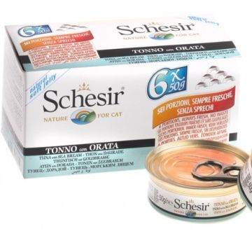 Schesir Multipack 6 x 50 gr Tonnetto con Orata in Jelly per Gatto