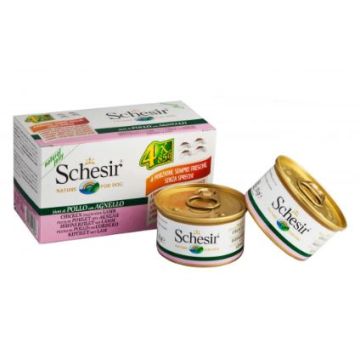 Schesir Dog Umido Pollo e Agnello 4x85gr