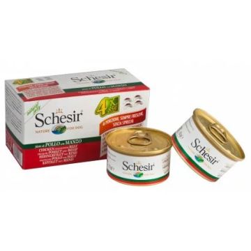 Schesir Dog Umido Pollo e Manzo 4x85gr