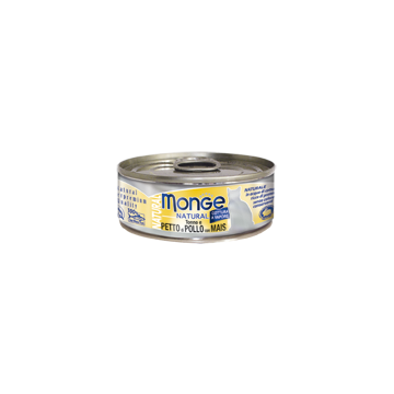 Monge Natural Gatto con Tonno, Petto di Pollo e Mais 80gr