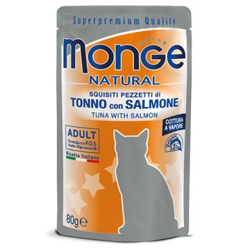 MONGE BUSTA TONNO SALMONE 80GR