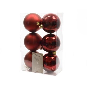 Kaemingk 6 Sfere Albero di Natale 80mm Bordeaux