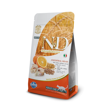 N&D Ancestral gatto Merluzzo & Arancia 300g