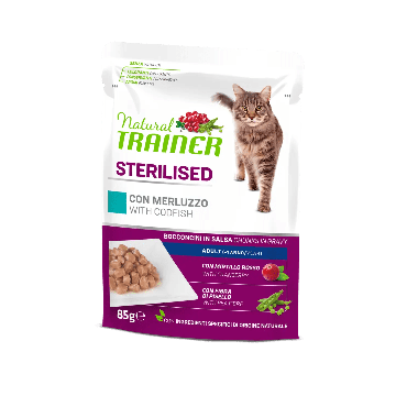 Trainer Natural Gatto Sterilised Merluzzo Busta 85gr