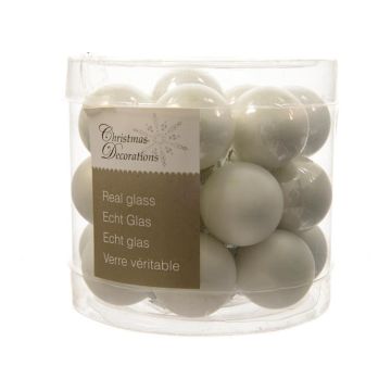 Kaemingk Sfere per Albero di Natale in Vetro 35mm Bianco Lucido