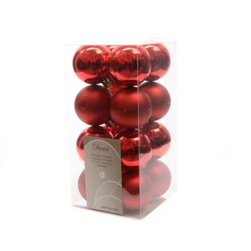 Kaemingk 16 Sfere Albero di Natale 40mm Rosso