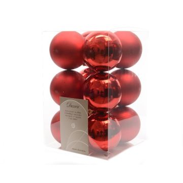 KAEMINGK - 12 Sfere Albero di Natale 60mm Rosso