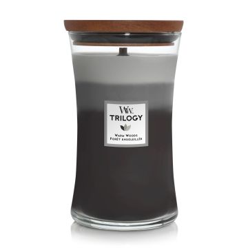 Woodwick Trilogy Candela Profumata Warm Woods