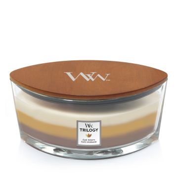 Woodwick Trilogy Candela Profumata Ellipse Café Sweets