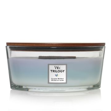 Woodwick Trilogy Candela Profumata Ellipse Calming Retreat