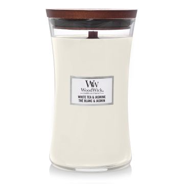 Woodwick Candela Profumata White Tea & Jasmine