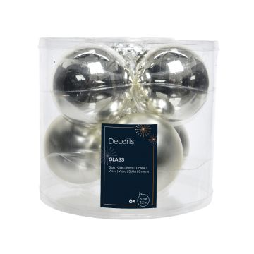 KAEMINGK - 6 palline di Natale silver in vetro