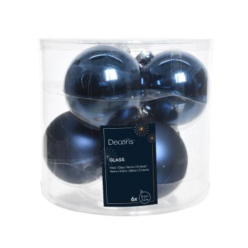 KAEMINGK - 6 Palline per Natale blu 8cm