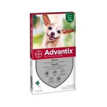 Advantix Spot On per Cani di Taglia Piccolissima (0-4 kg) Singola Dose