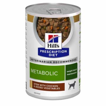 Hill's Prescription Diet Cane Metabolic Con Spezzatino Di Pollo E Verdure Da 354 Gr In Lattina