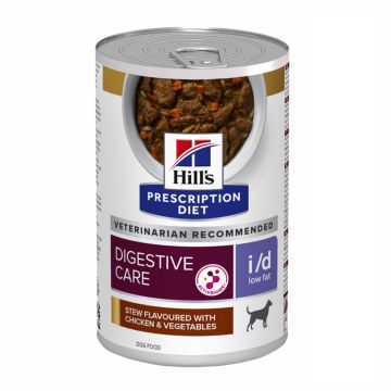Hill's Prescription Diet Cane I/D Low Fat Con Spezzatino Al Pollo E Verdure Da 354 Gr In Lattina