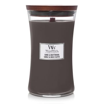 Woodwick Candela Profumata Sand & Driftwood