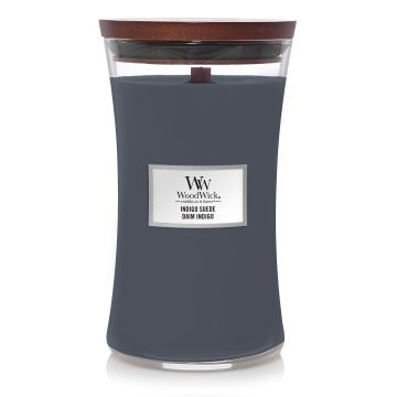 Woodwick Candela Profumata Indigo Suede