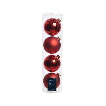 KAEMINGK - Palline In Vetro Rosso Natale d.10.00cm