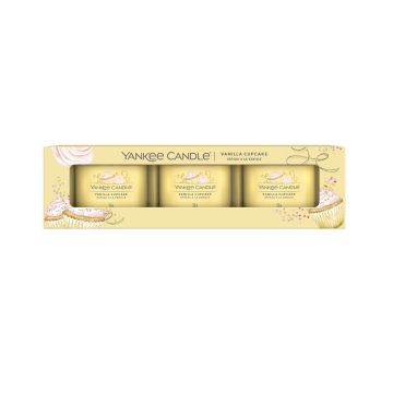 Yankee Candle Set 3 Candele Votive Vanilla Cupcake