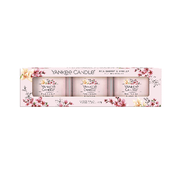 Yankee Candle Set 3 Candele Votive Pink Cherry Vanilla