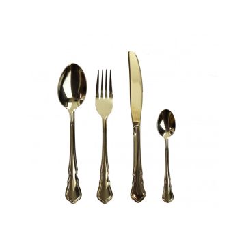 Brandani - SET POSATE IMPERIAL GOLD SET 16 PEZZI INOX