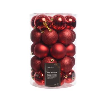 KAEMINGK - 34 palline di Natale rosse infrangibili