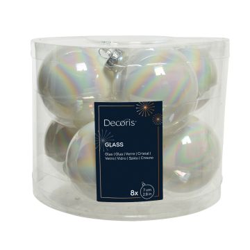KAEMINGK - 8 palline di Natale bianche in vetro