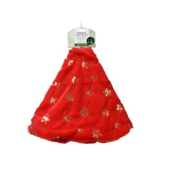 Gonna per albero in poliestere diametro 85.00-L0.50cm colore rosso/bianco.