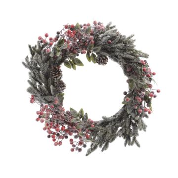 Corona smerigliata diametro 40,00-H9,00cm colore verde/rosso.