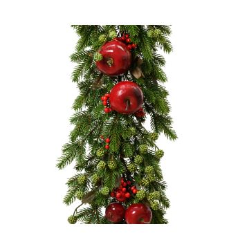 Ghirlanda di mele Decorativa diametro 18.00-L180.00-H9.00cm colore verde/rosso.