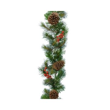 Ghirlanda Ipswich innevata L270,00-W30,00-H10,00cm colore verde/bianco.