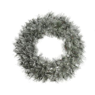 Corona di cashmere satinata diametro 63.00-H10.00cm colore verde/bianco