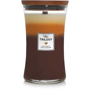 Woodwick Trilogy Candela Profumata Café Sweets
