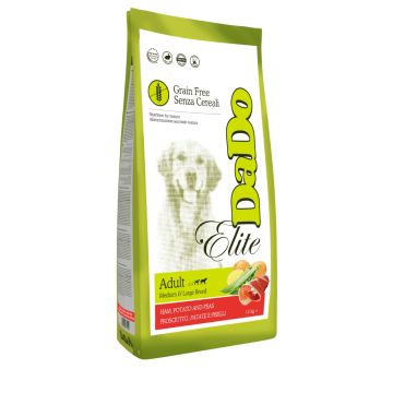 Dado Cane Elite Grain Free Adult Medium Large con Prosciutto, Patate e Piselli