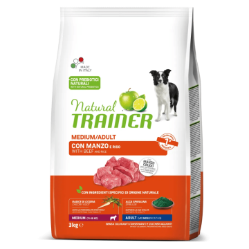 Trainer Natural Medium Manzo, Riso e Alga Spirulina