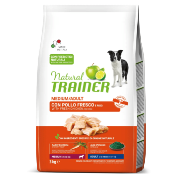 Trainer Natural Medium Pollo, Riso e Alga Spirulina